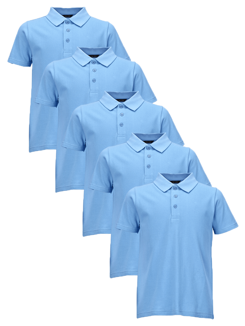 Top Class Boys Pack of 5 Polo Tops Top Class Boys Pack of 5 Polo Tops